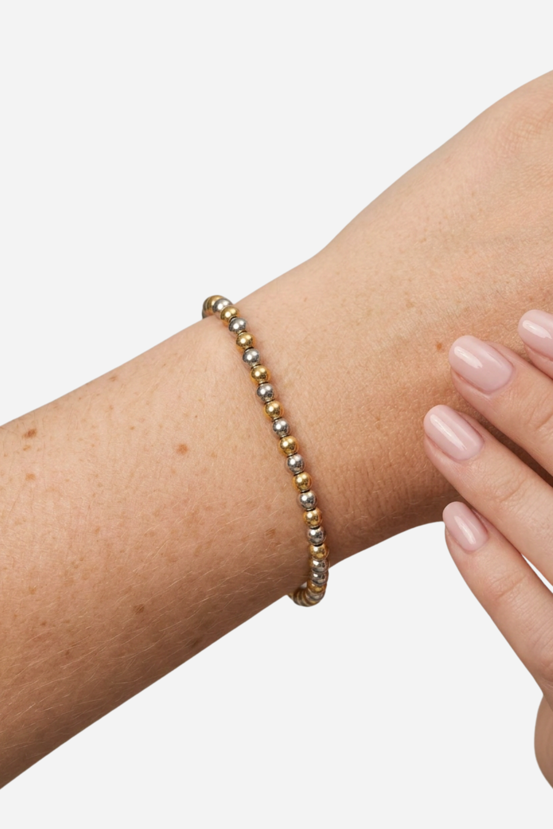 18K Mixed Media Beaded Bracelet - 4mm