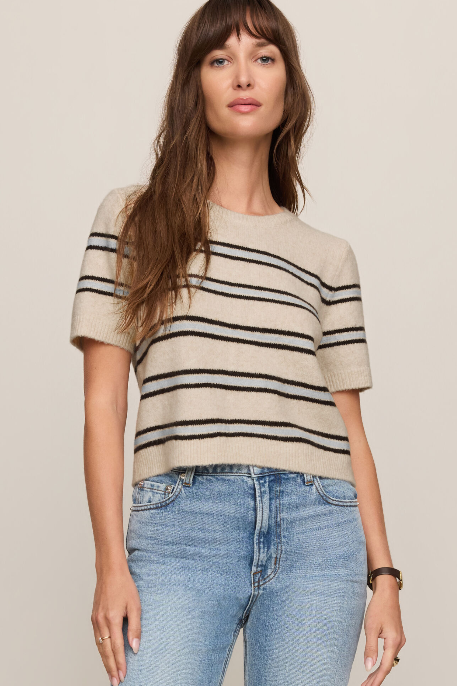 Z Supply - Gatewood Stripe Sweater - Light Oatmeal Heather
