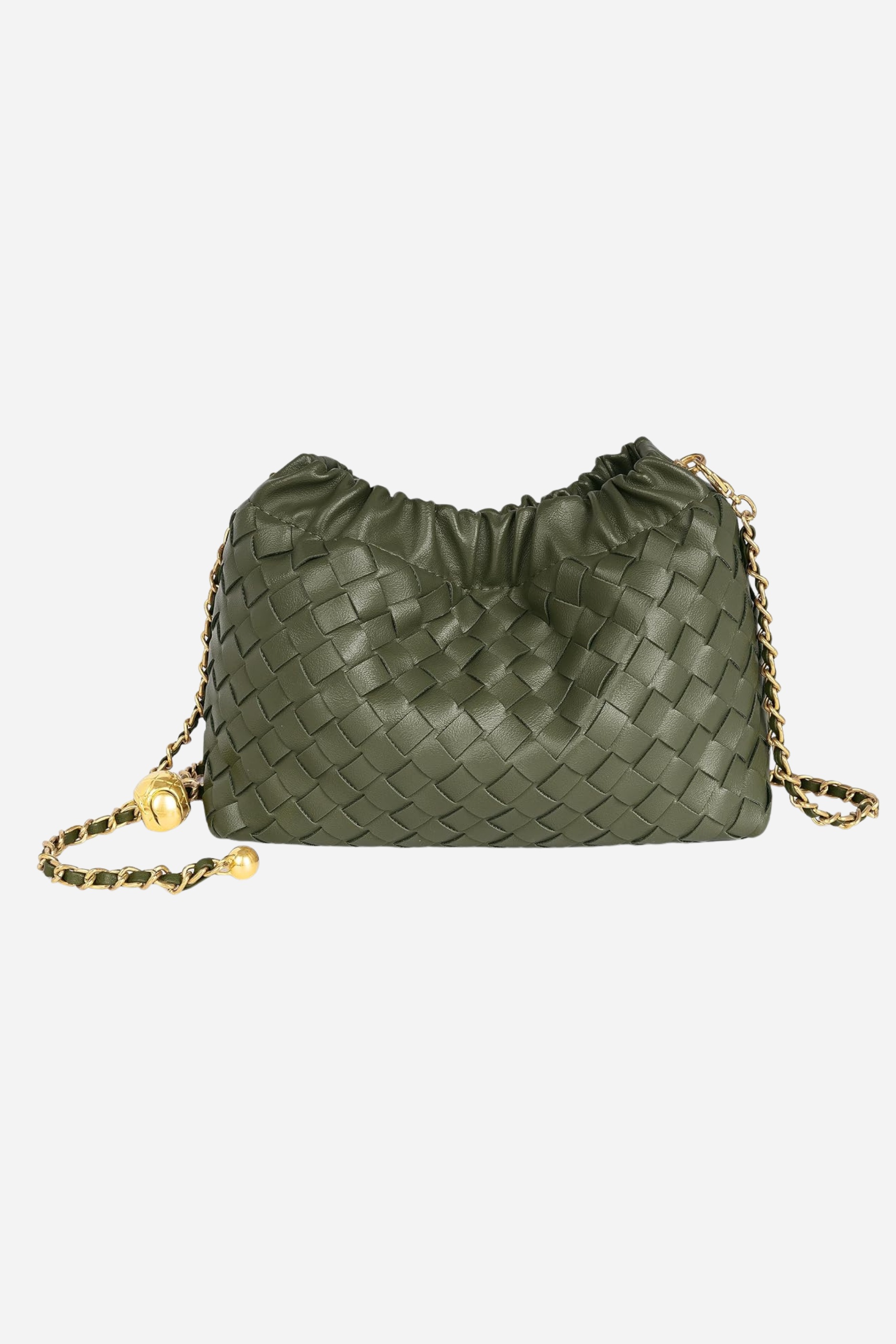 Cloud Woven Shoulder Bag - Olive
