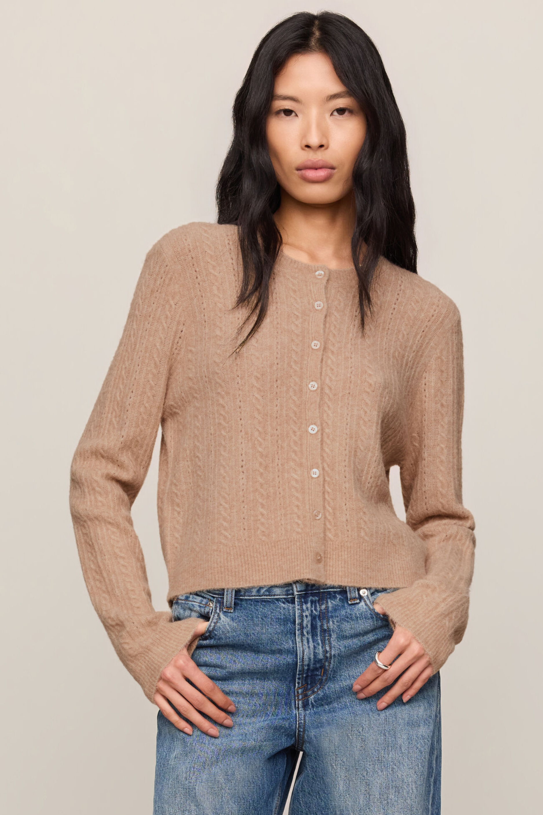 Z Supply - Medina Pointelle Cardigan - Macaroon