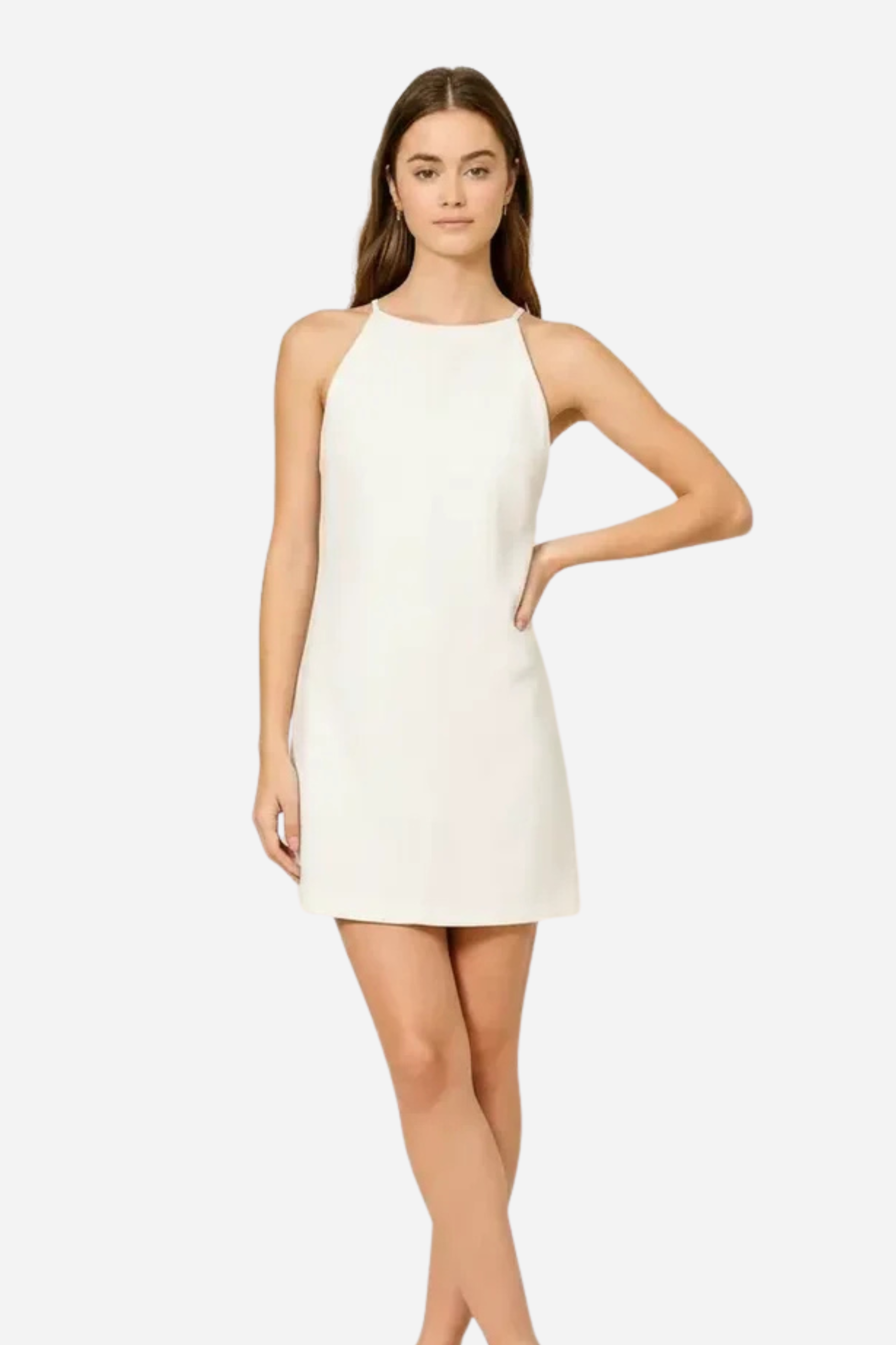 Halter Neck Mini Dress - Cream