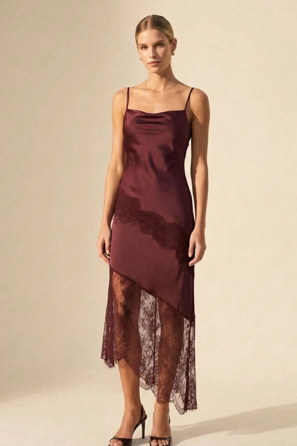 Lace Slip Dress- Wine