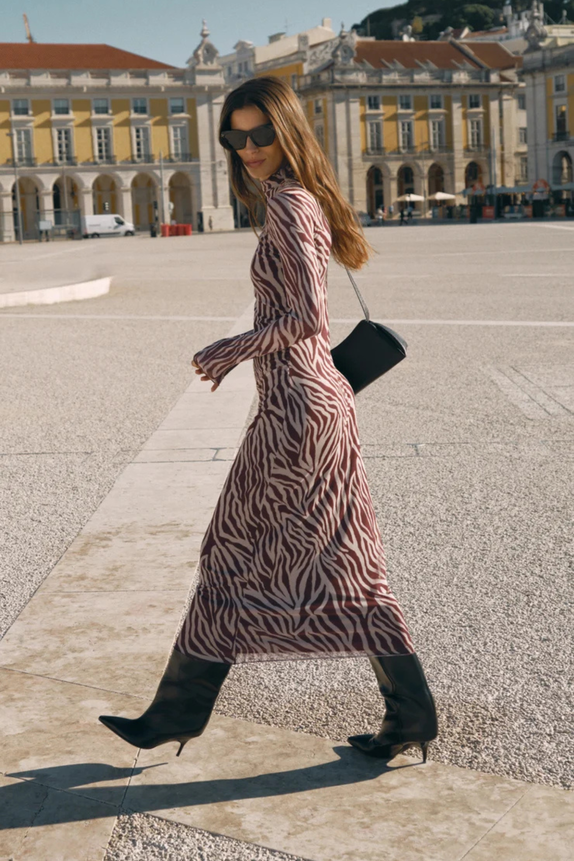 Z Supply - Sevilla Zebra Mesh Midi Dress - Velvet Rogue