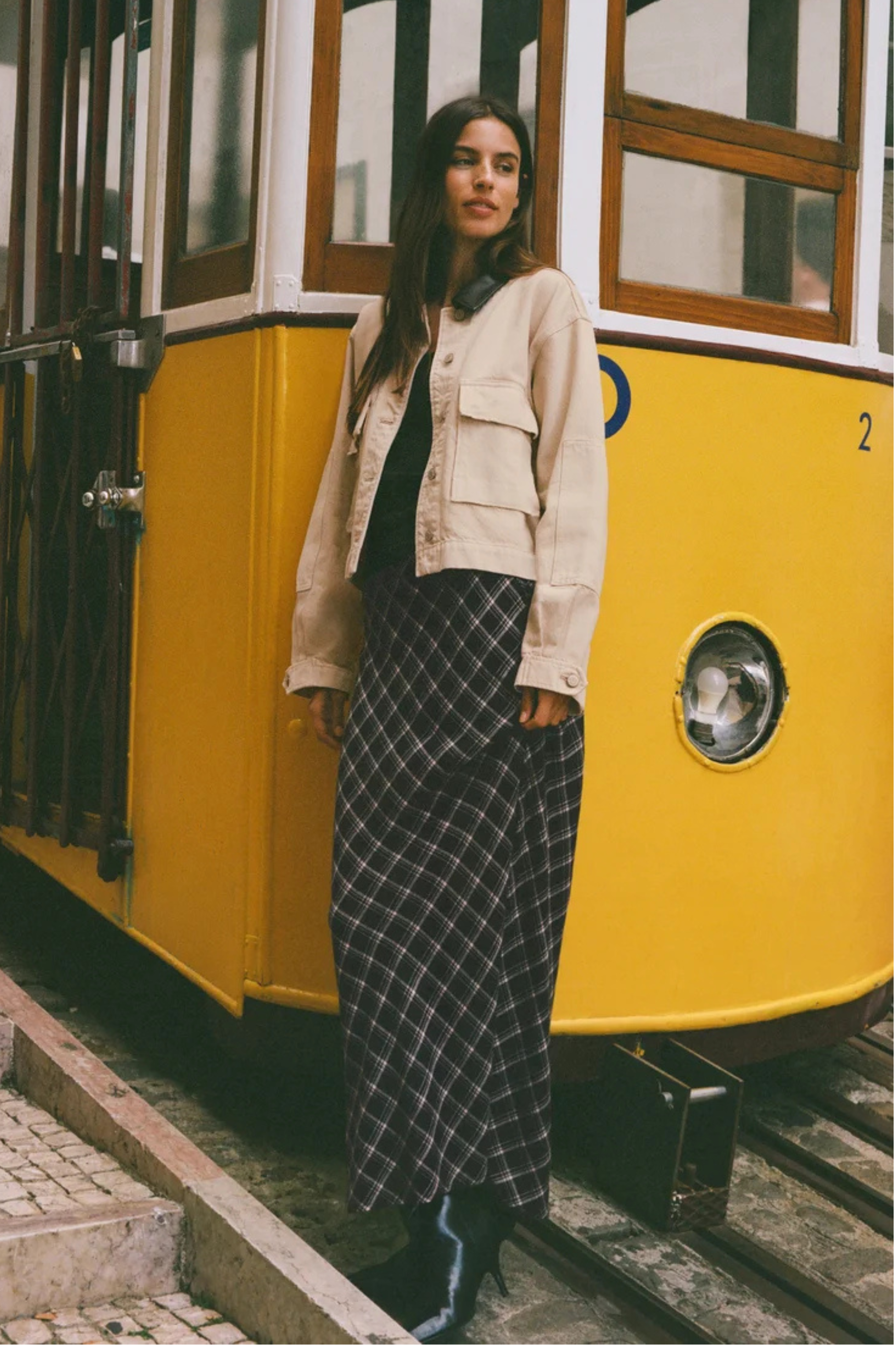 Z Supply - Europa Plaid Skirt - Ash Black