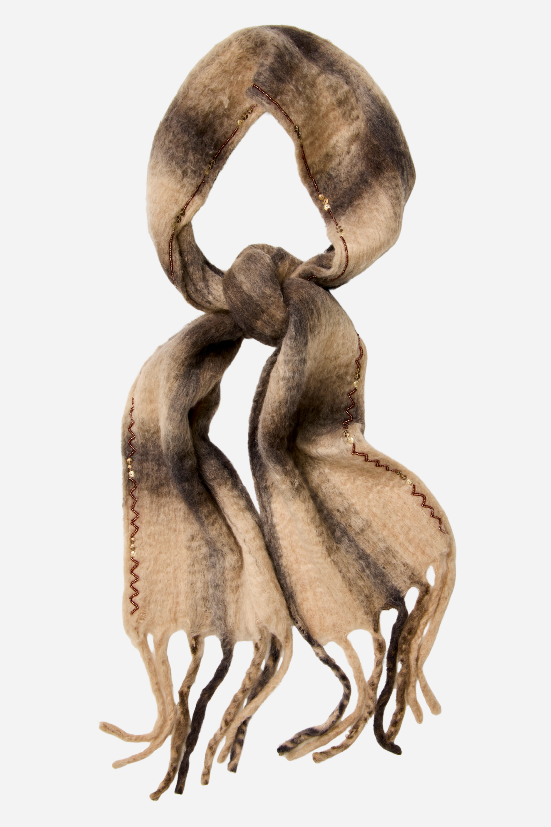 Free People - Highland Plaid Skinny Scarf - Neutral Combo