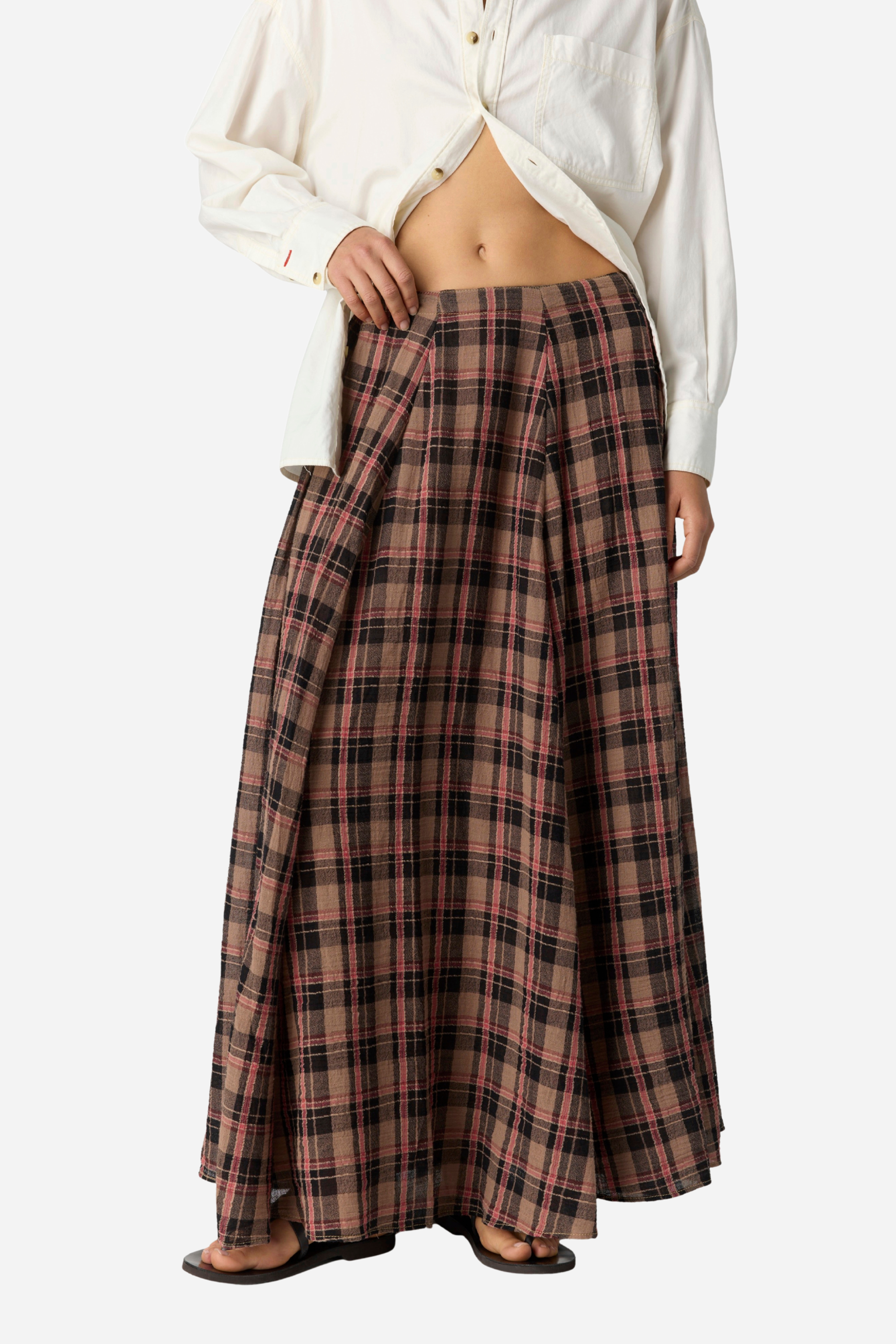Free People - Ives Maxi Skirt - Chocolate Combo