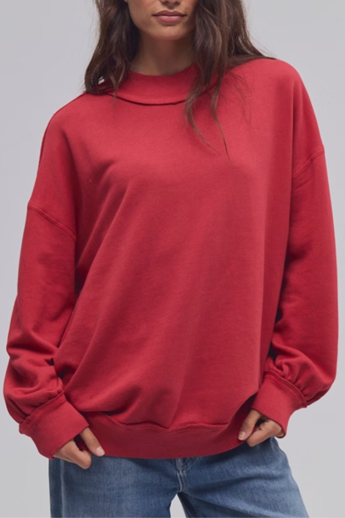 Free People - Palm Springs Turtleneck Sweatshirt - Salsa