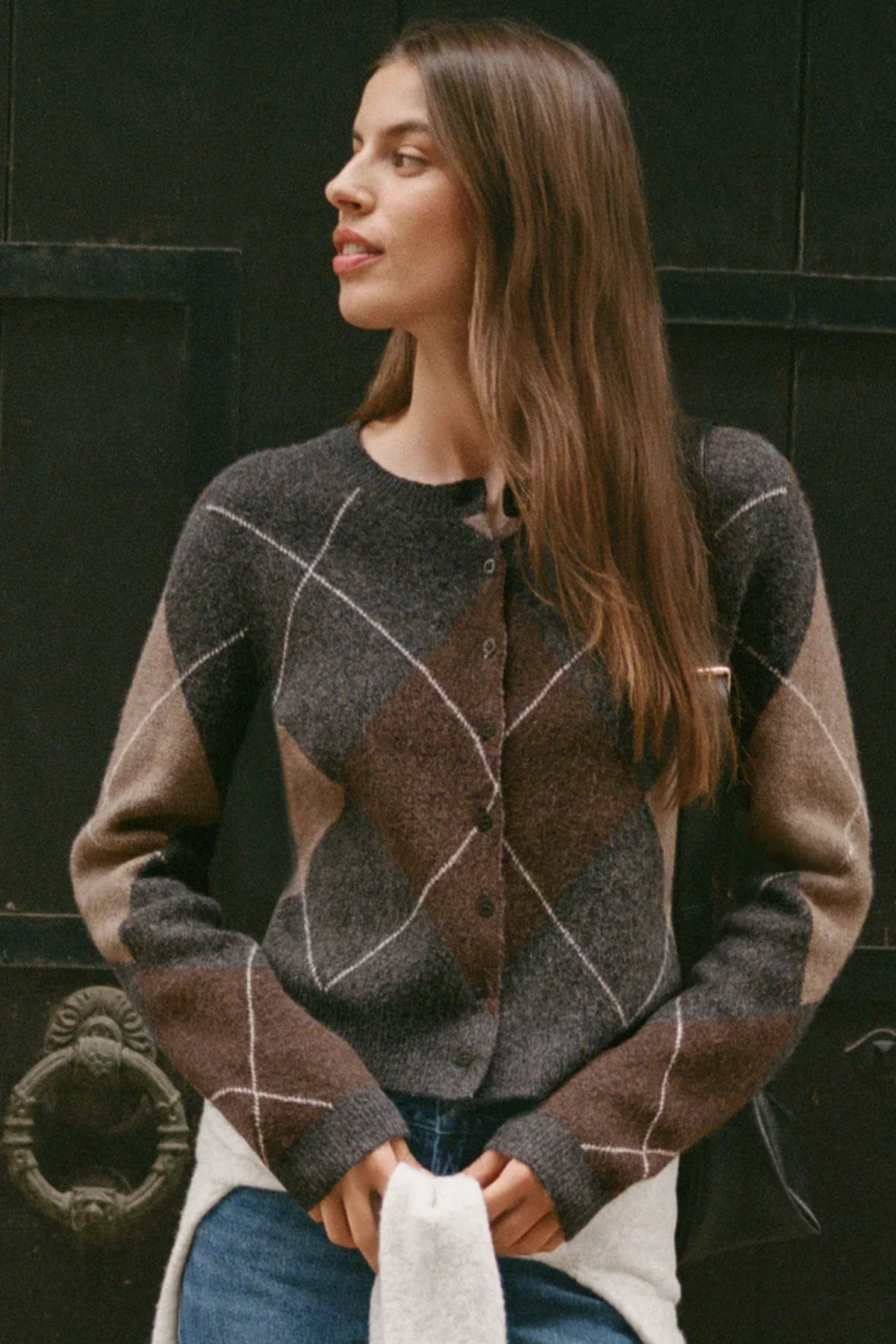 Z Supply - Medina Argyle Cardigan - Charcoal Heather