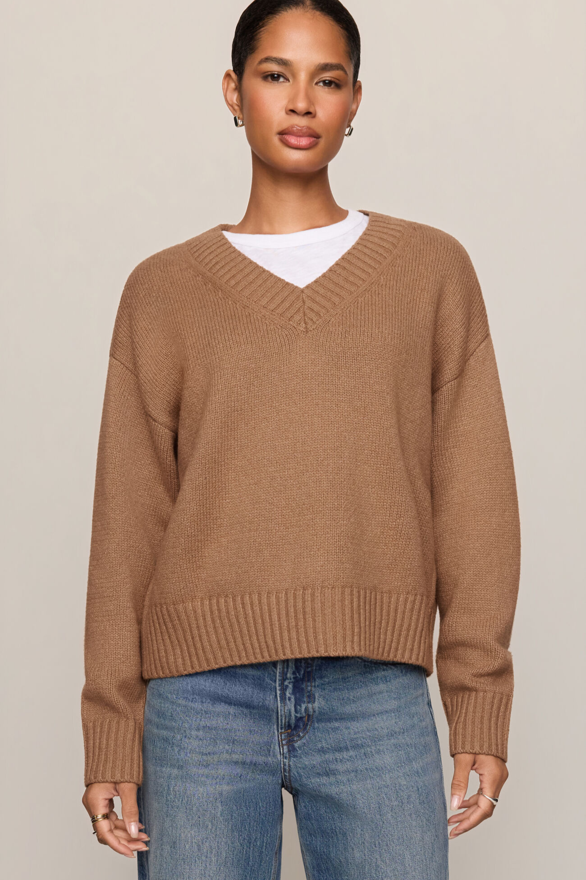 Z Supply - Cloud Spun V-neck Sweater - Golden Caramel