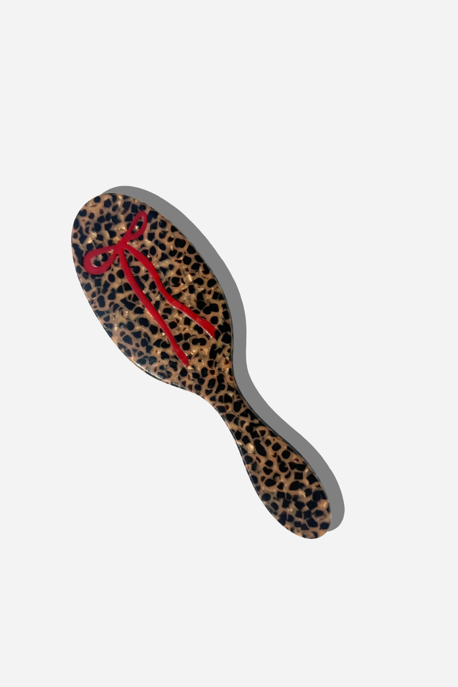 Leopard Bow Brush - Red