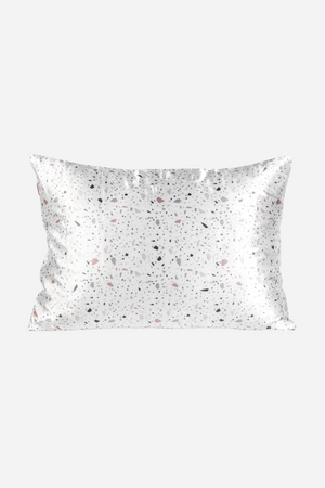 KITSCH Satin Pillowcase - White Terrazzo