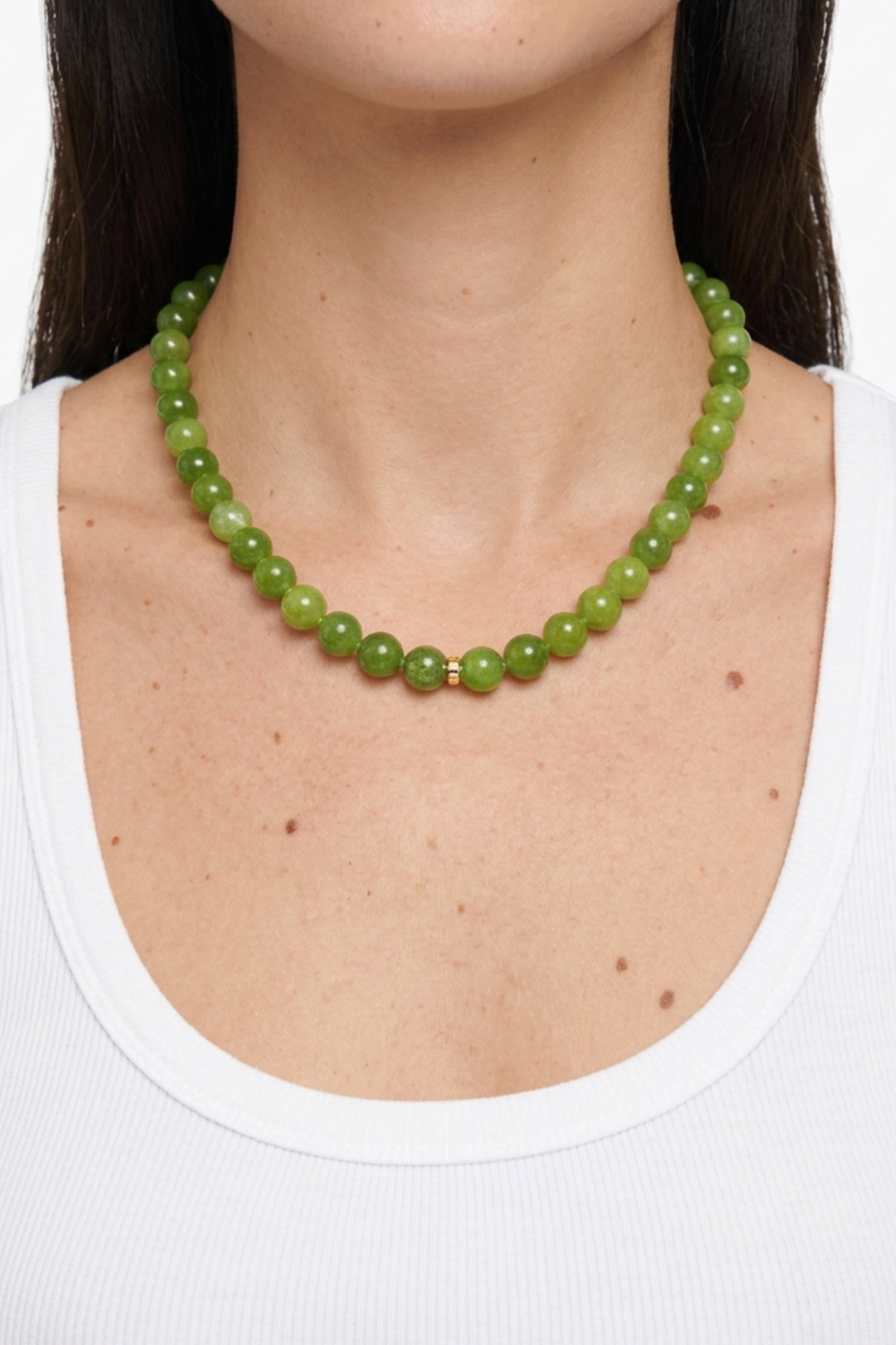 18K Green Beaded Necklace