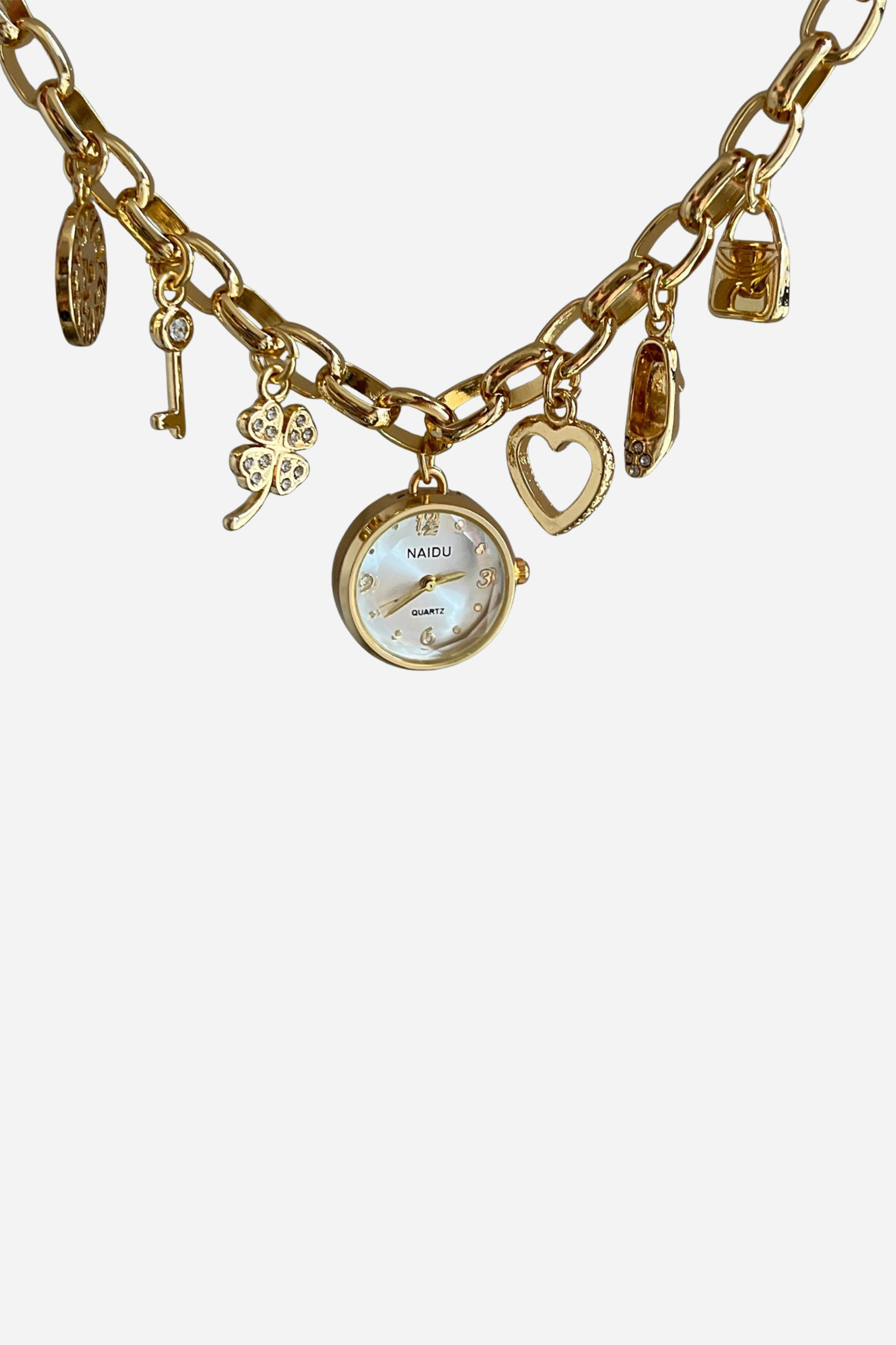 Heart Pendant Charm Watch Bracelet