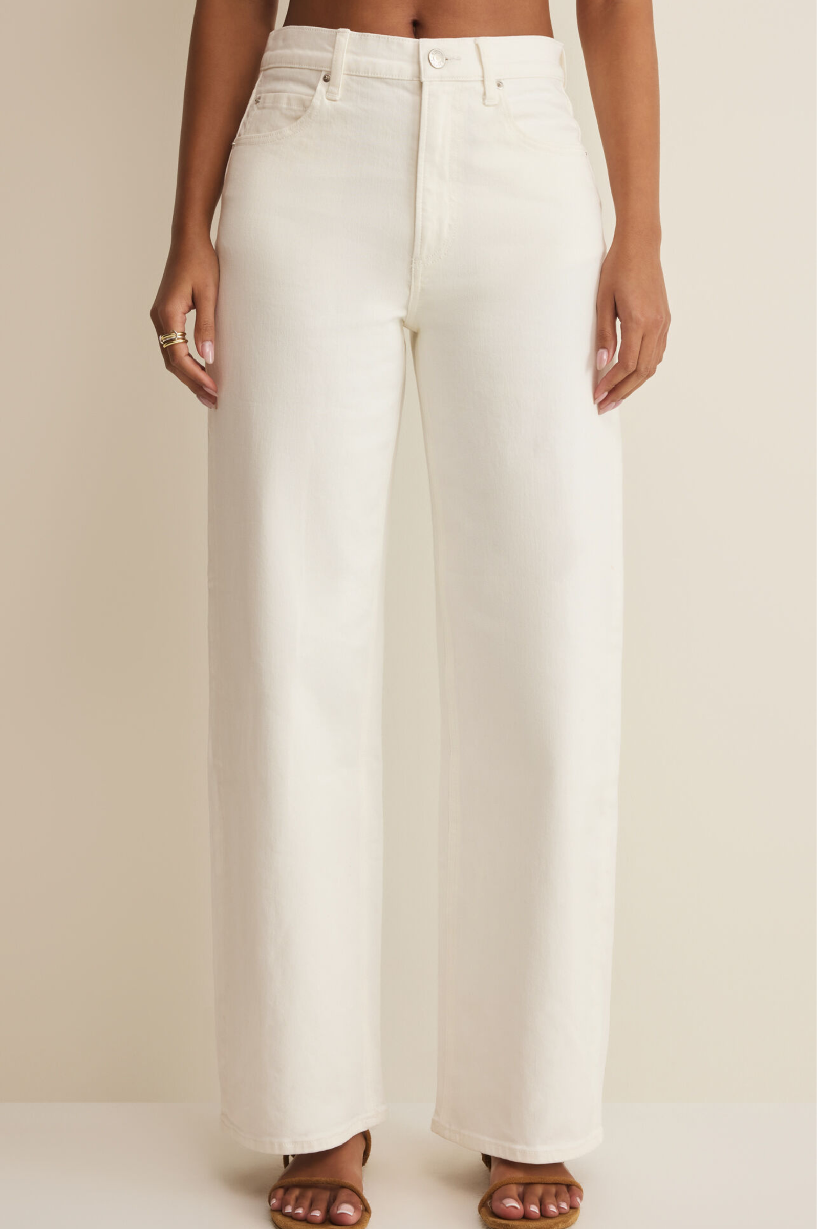 Z Supply Remi High Rise Bowed Jeans - Cloud