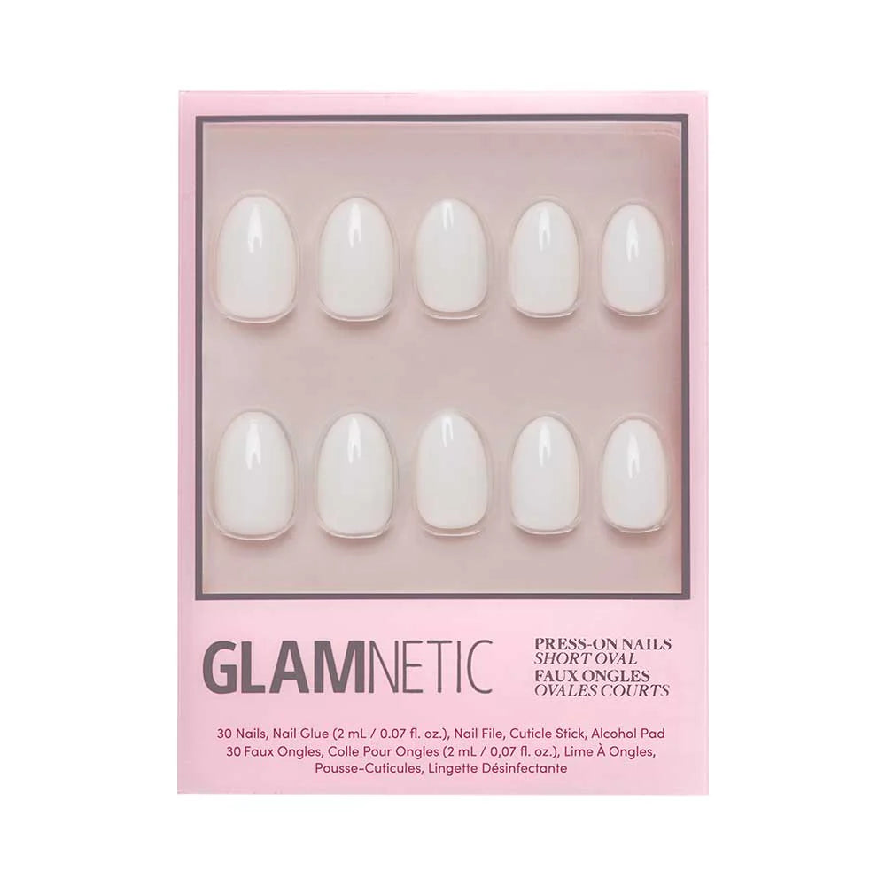 Glamnetic - Press-on Nails Short Oval - White Swan