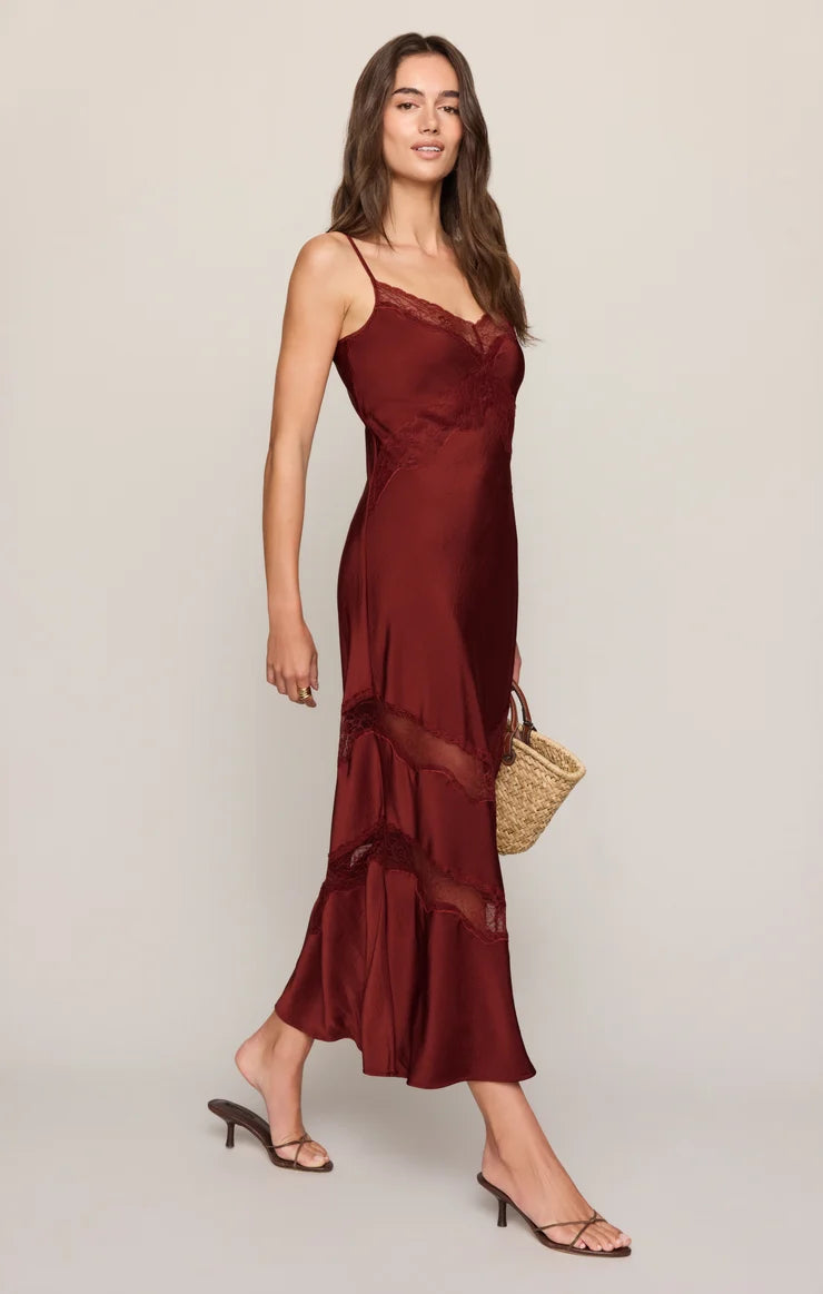 Z Supply - Bruna Lace Midi Dress - Velvet Rouge