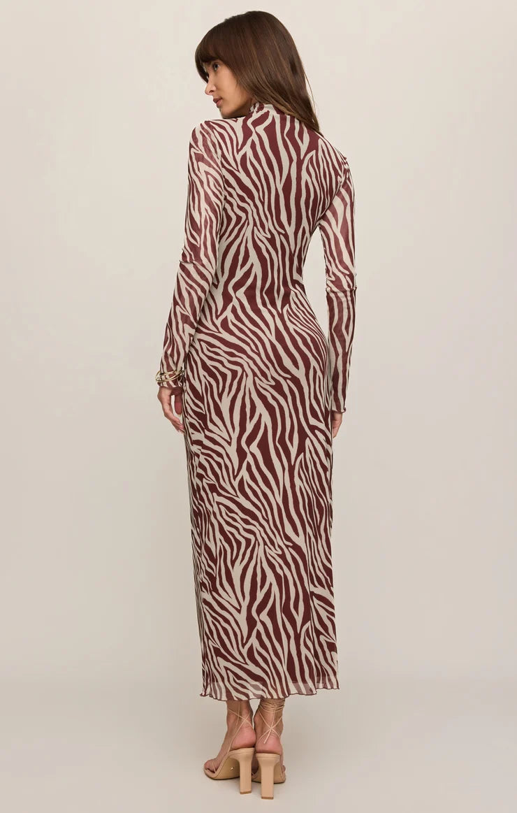 Z Supply - Sevilla Zebra Mesh Midi Dress - Velvet Rogue