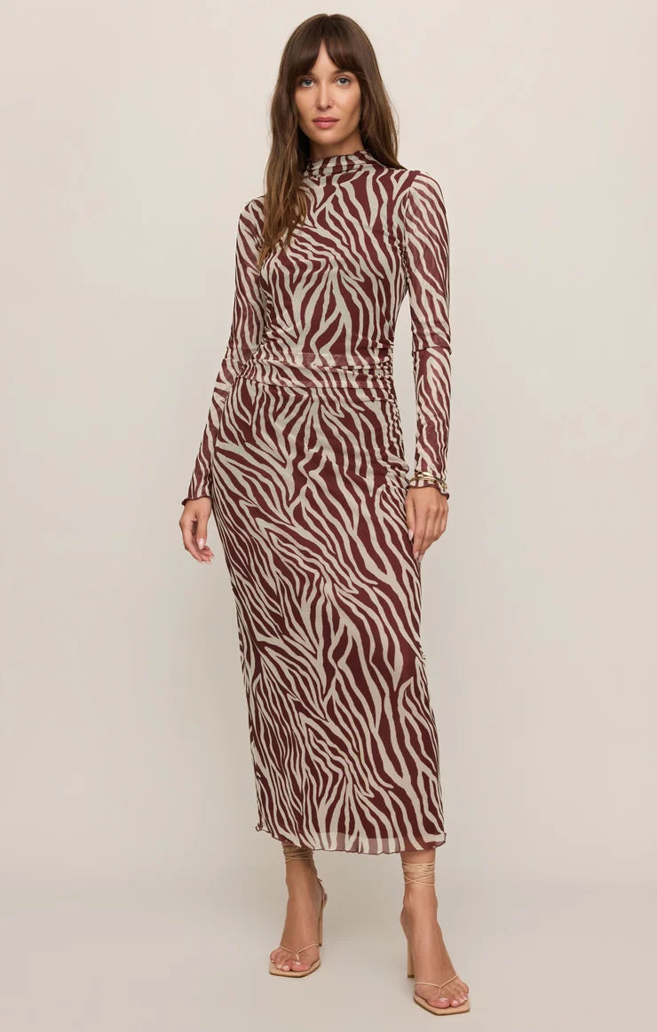 Z Supply - Sevilla Zebra Mesh Midi Dress - Velvet Rogue