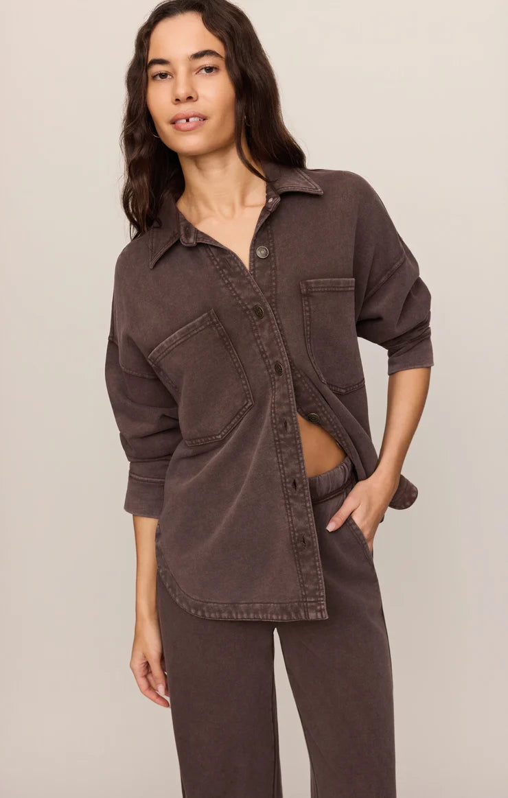 Z Supply - All Day Knit Jacket - Dark Chocolate