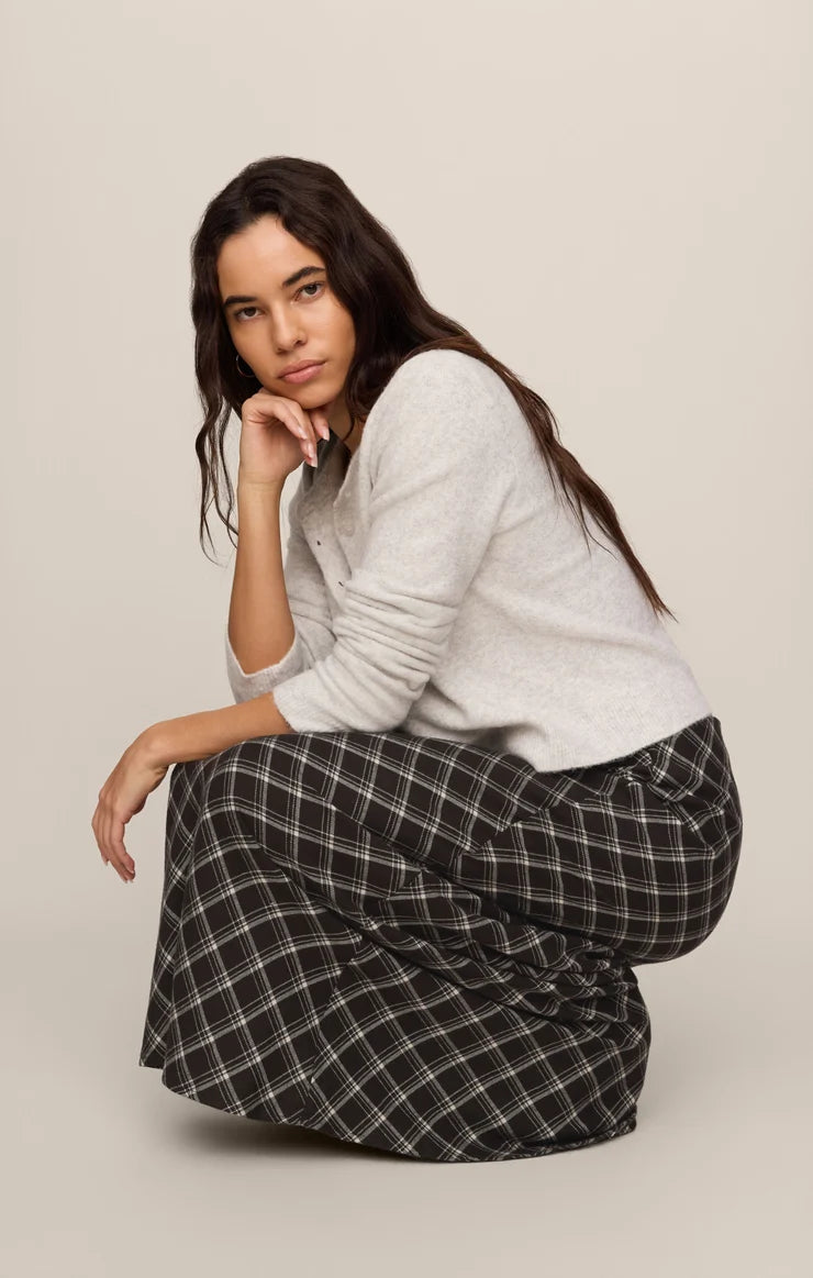 Z Supply - Europa Plaid Skirt - Ash Black