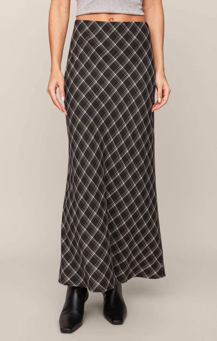 Z Supply - Europa Plaid Skirt - Ash Black