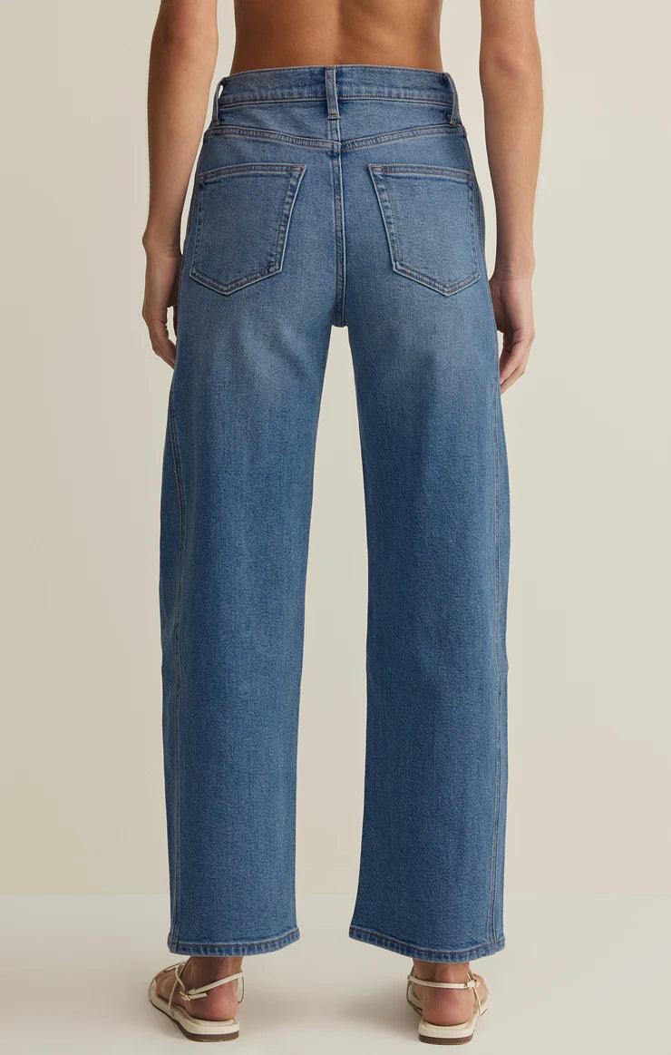 Z Supply Luna High Rise Bowed Crop Jeans - Eternity