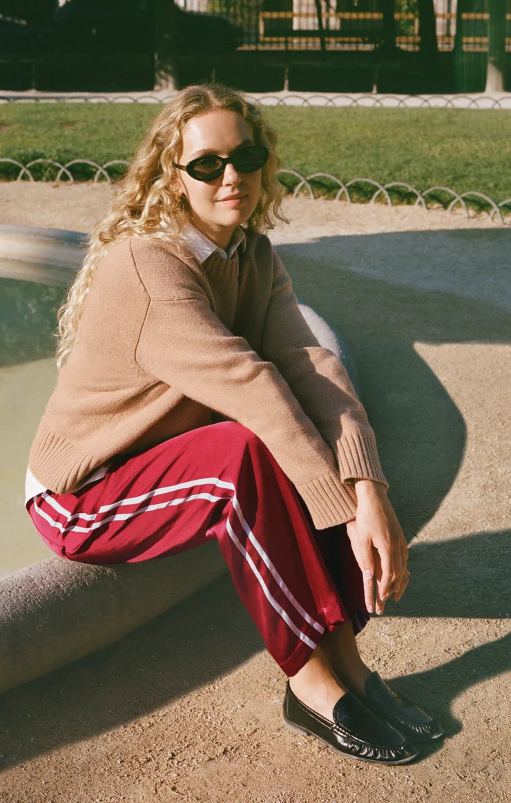 Z Supply - In Stride Satin Track Pant - Red Dahlia