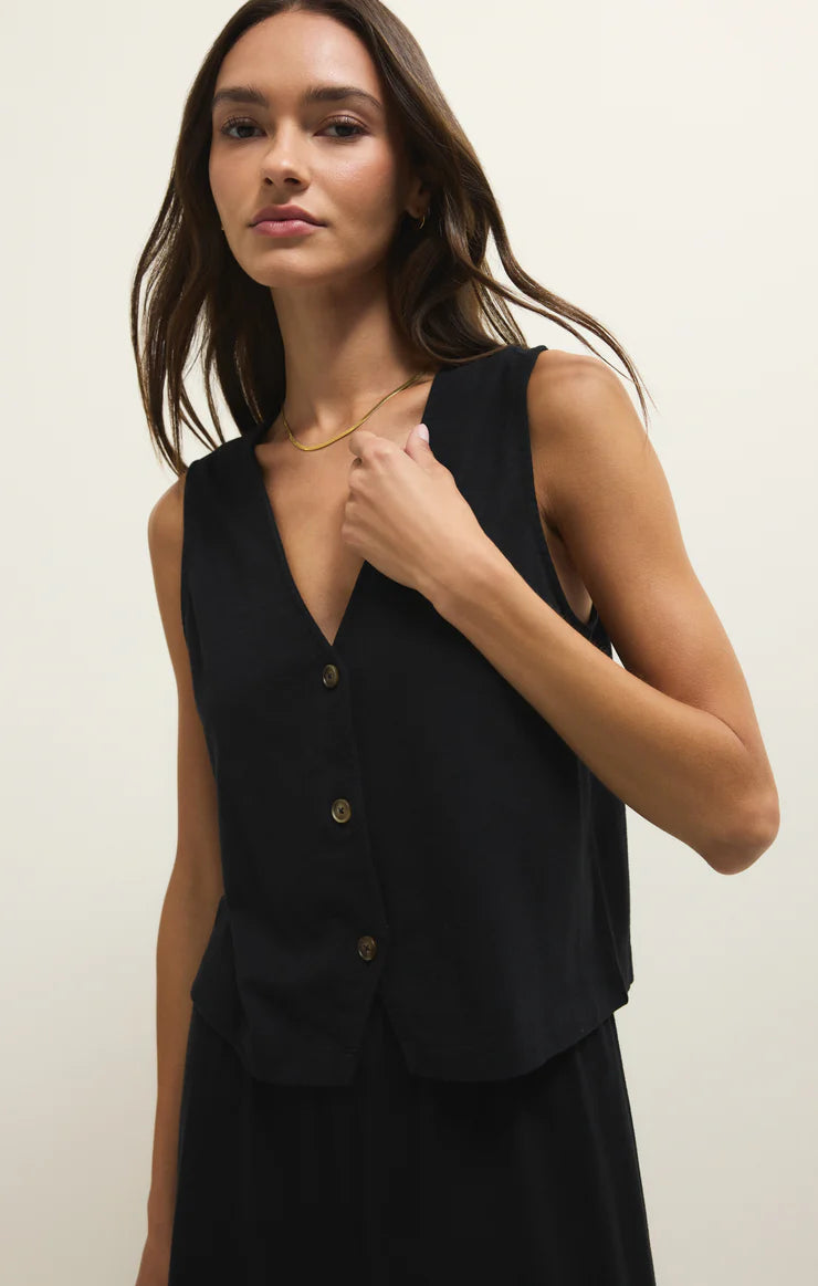 Z Supply Noelle Jersey Top - True Black