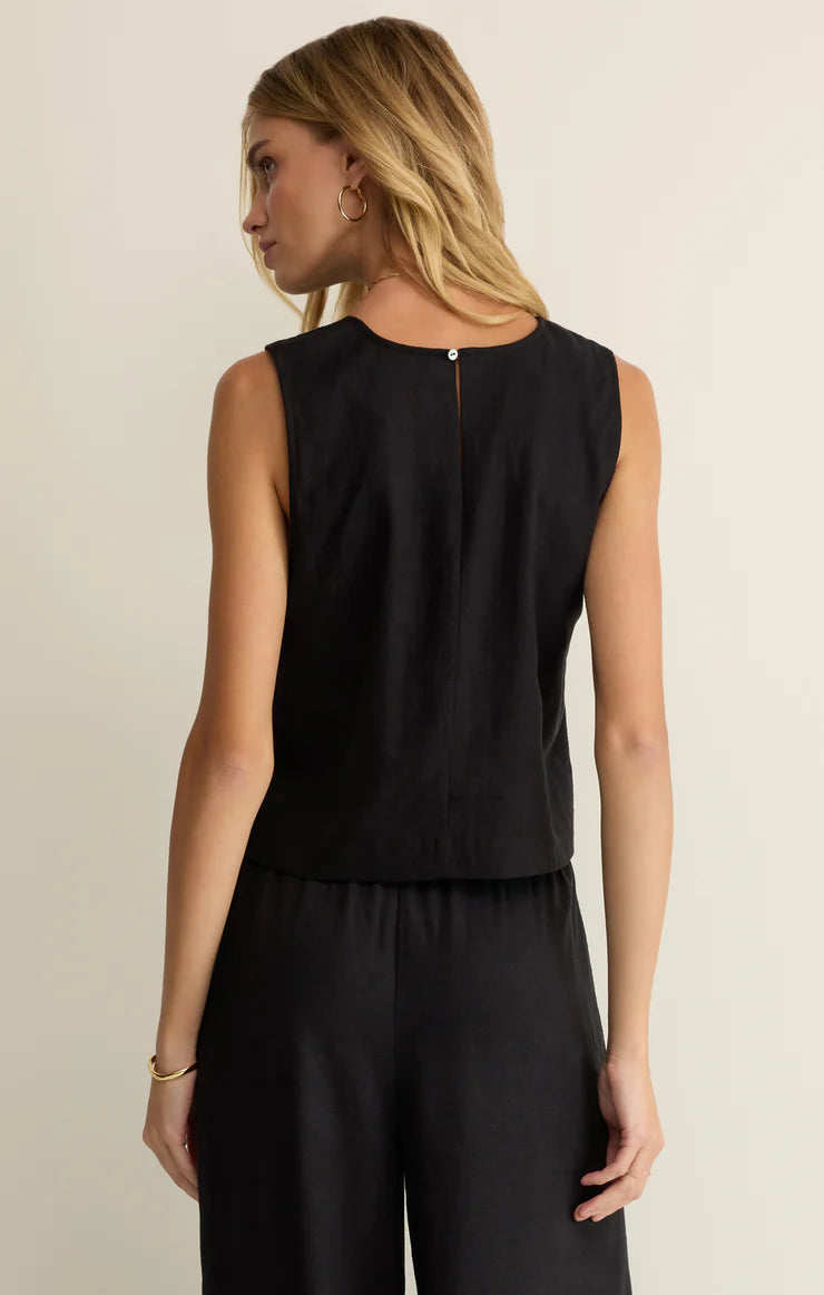 Z Supply Sloane Linen Top - Black