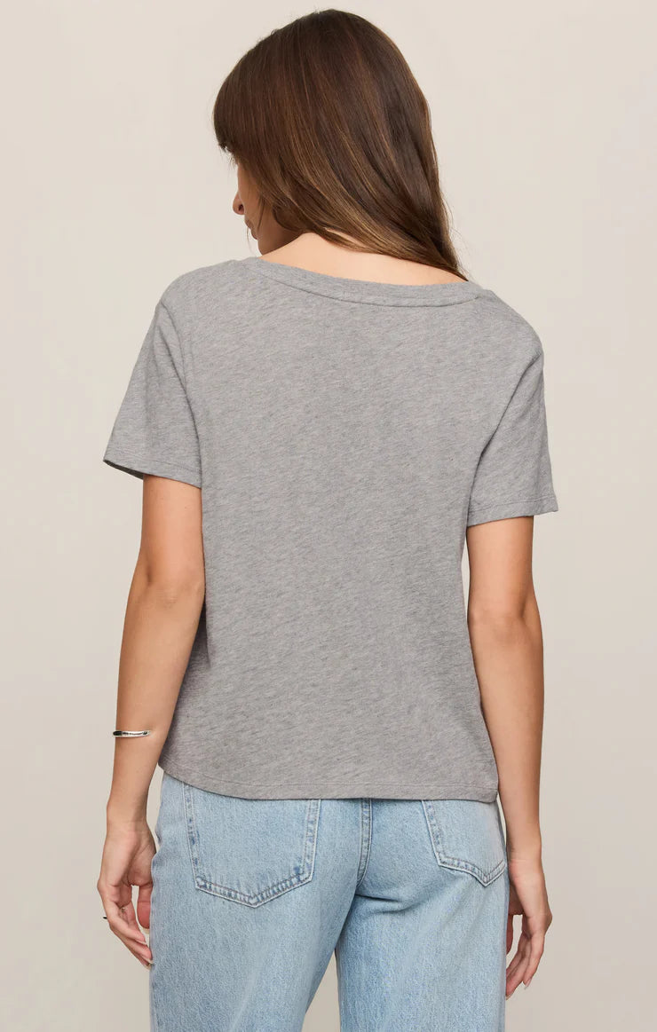 Z Supply Nomad V Neck Tee - Heather Grey