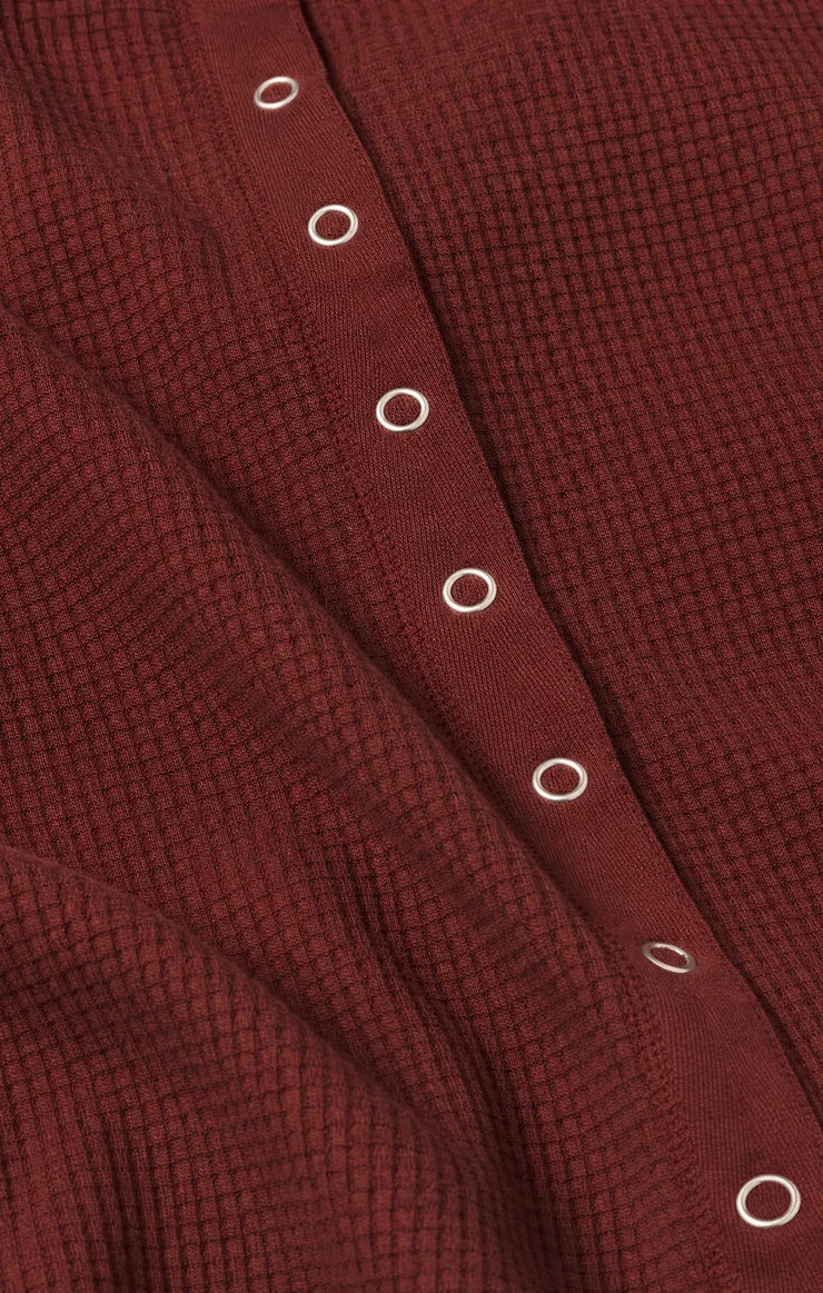 Z Supply - Albany Waffle Button Up Top - Velvet Rouge