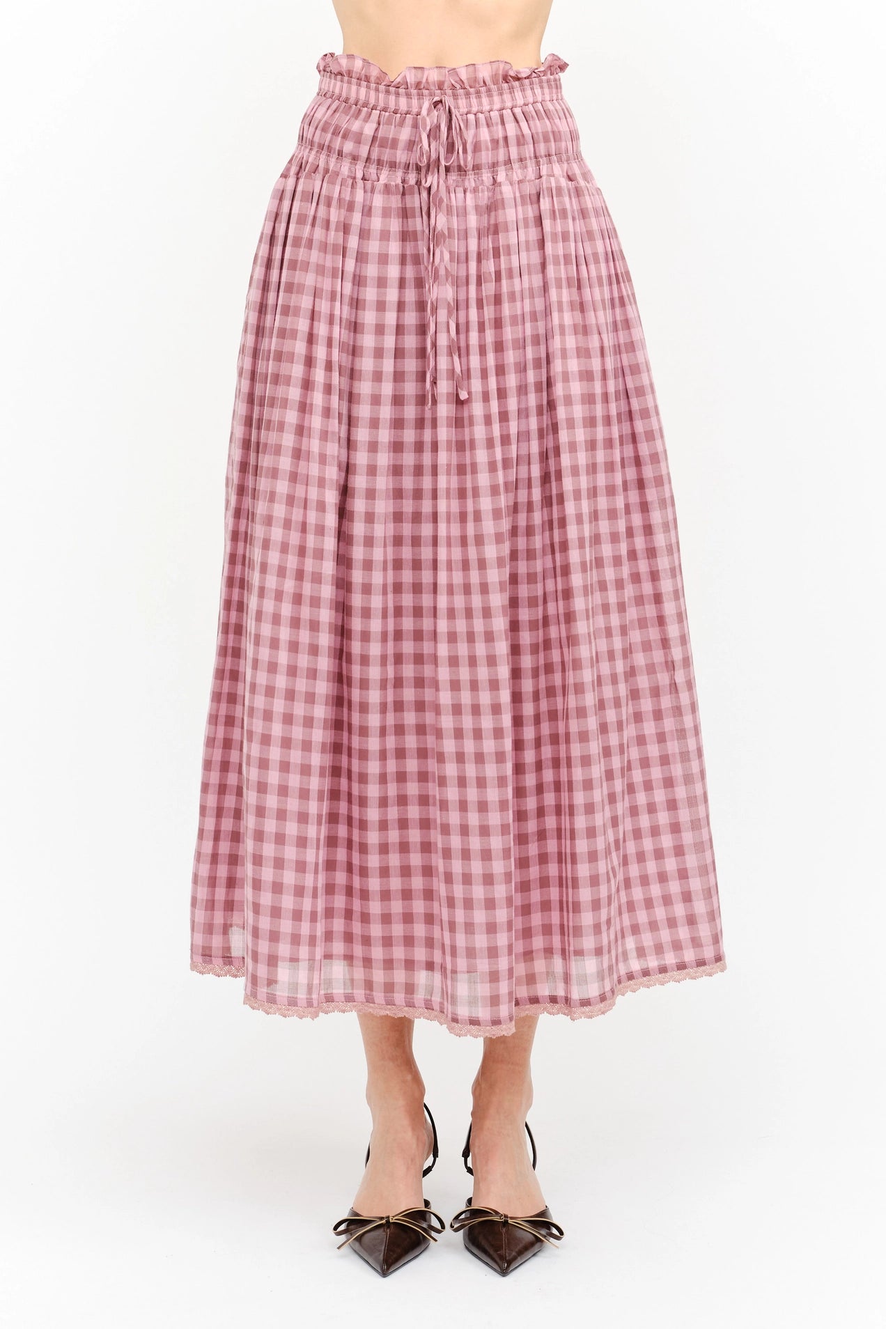 Amelie Skirt - Mauve Gingham