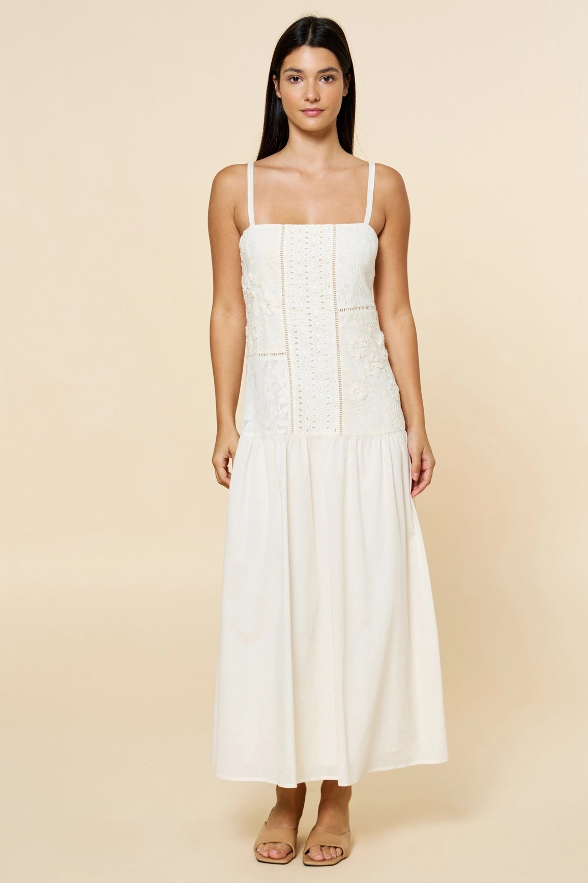 Floral Drop Waist Maxi Dress