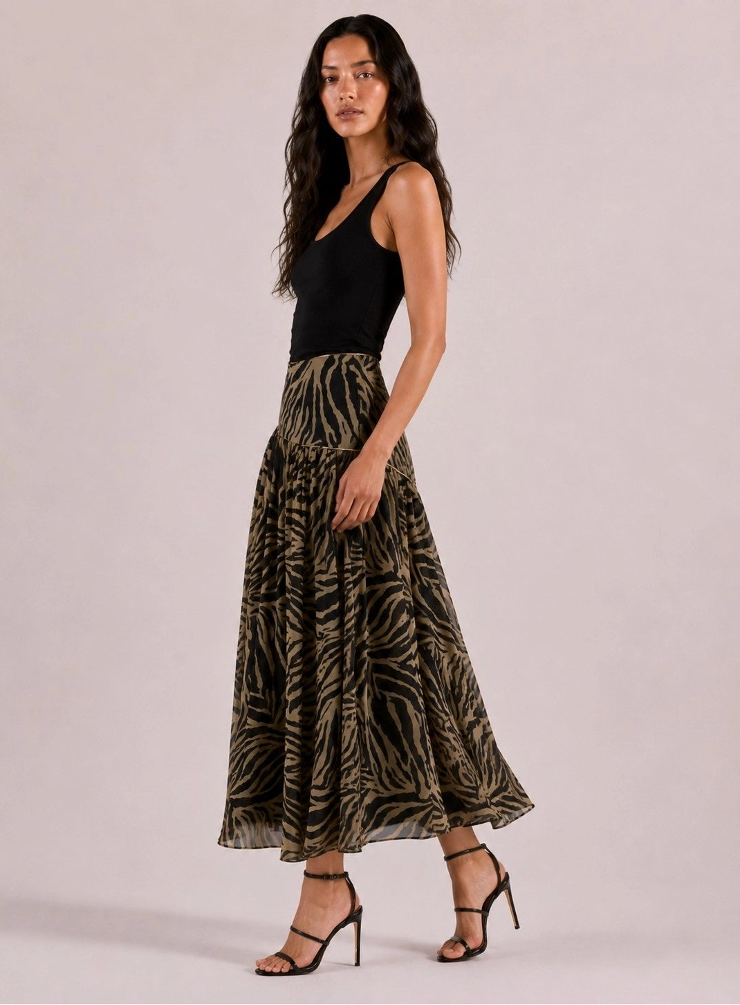 Zebra Maxi Skirt