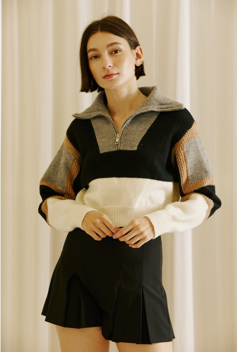 Color Block Knit Sweater