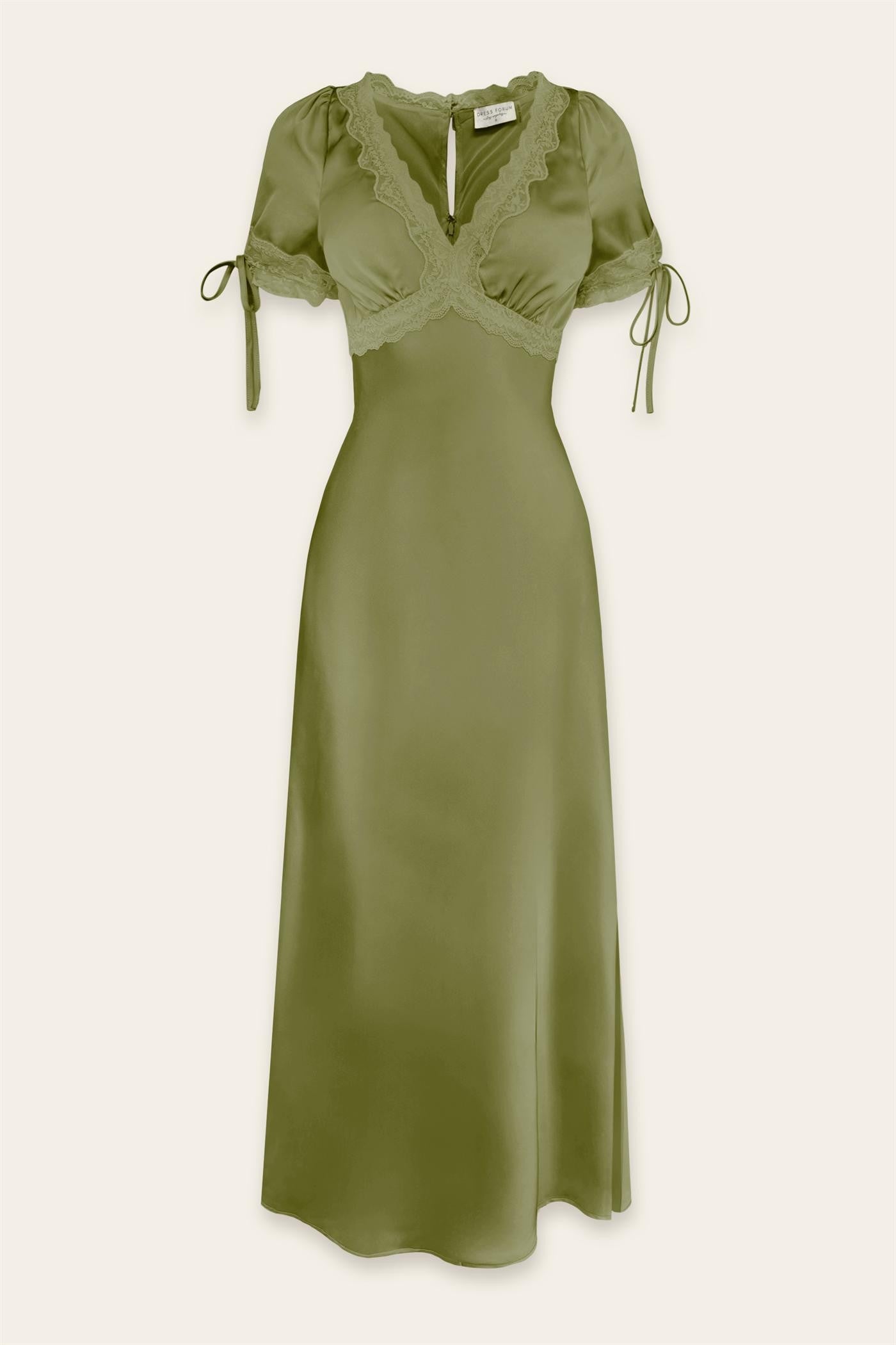 Mary Satin Maxi Dress - Sage