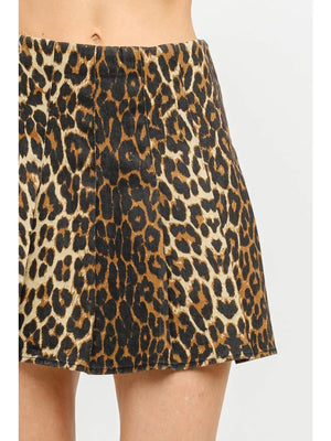 Area Leopard Mini Skirt