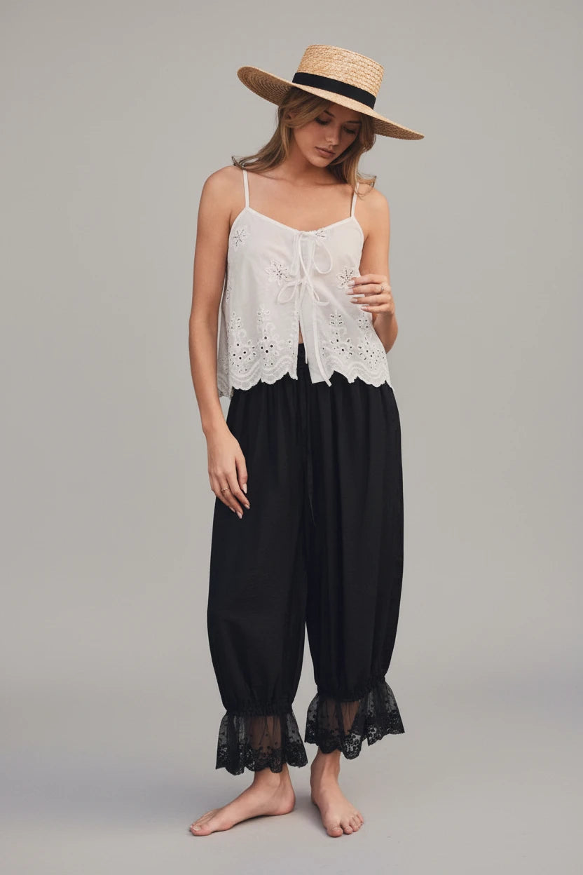 Relaxed Bloomer Pants - Black