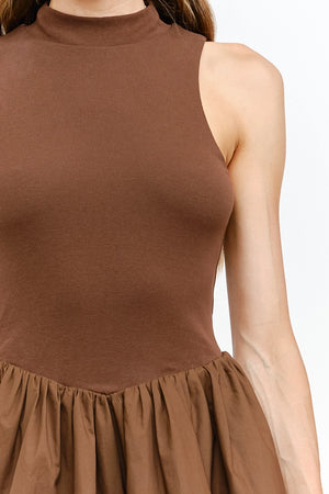 Rita Mini Dress - Brown