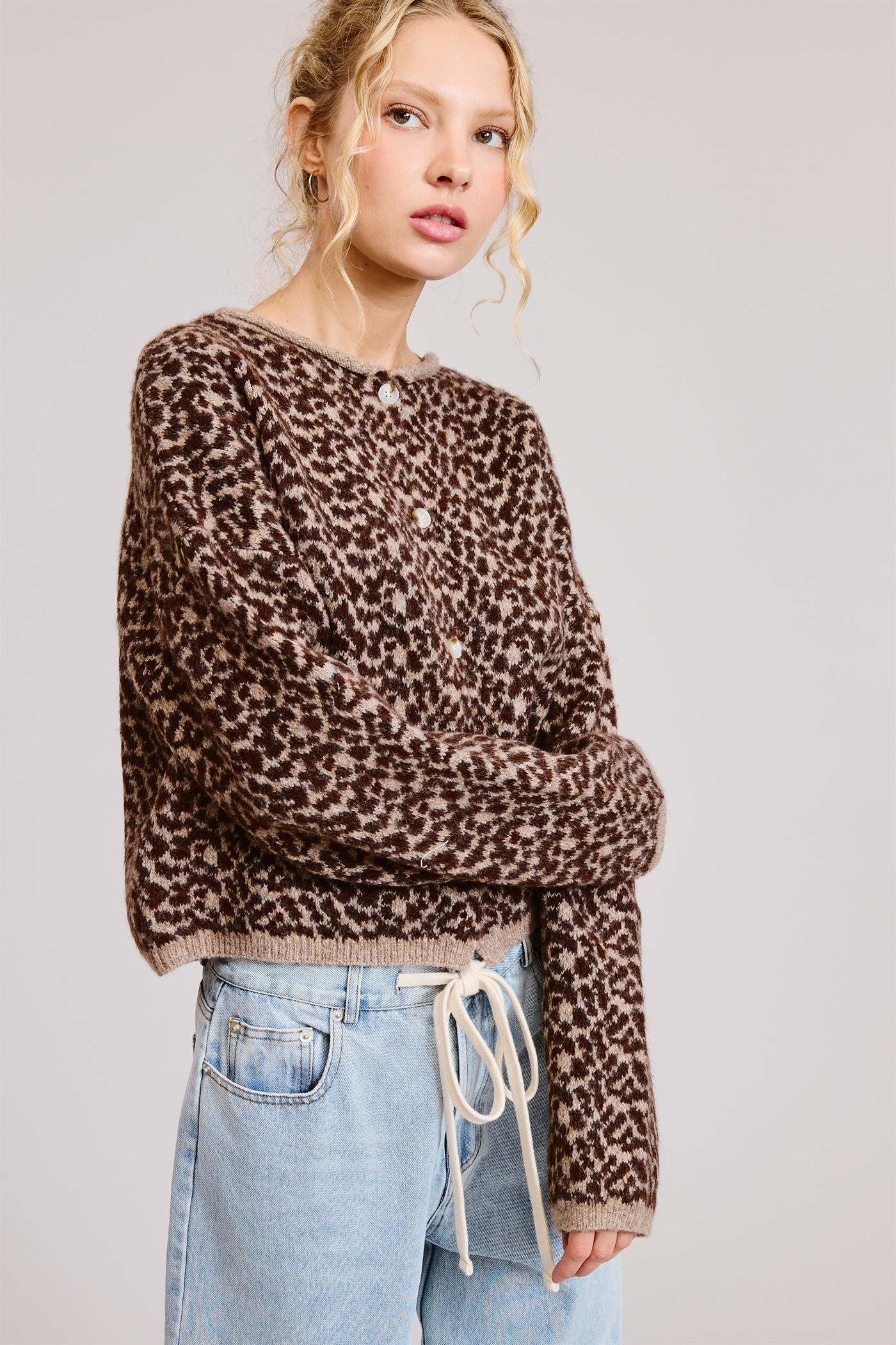 Cheetah Print Boxy Cardigan