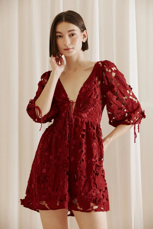 Floral Eyelet Mini Dress