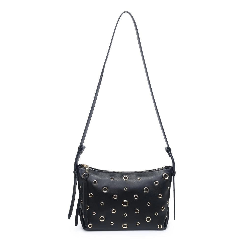 Taran Studded Crossbody Bag - Black