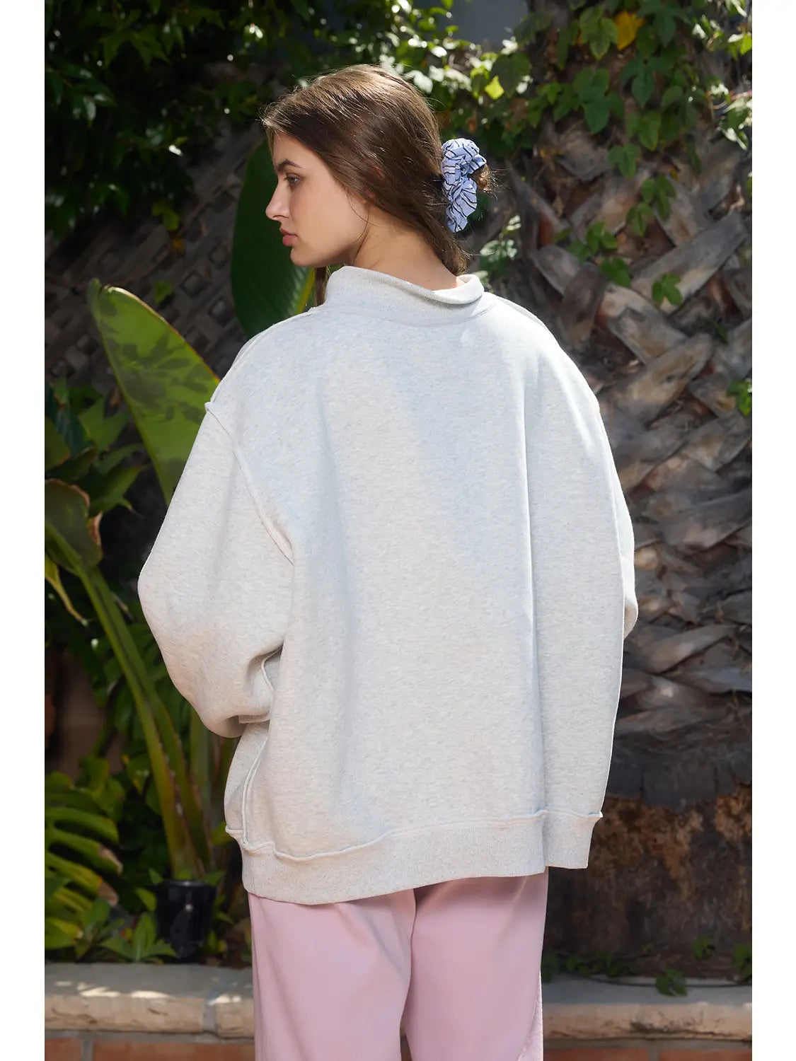 Arkansas Mock Neck Sweatshirt - Blue Stripe