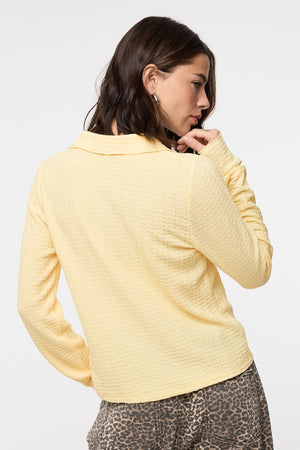 Textured Button Up Knit Top - Daisy