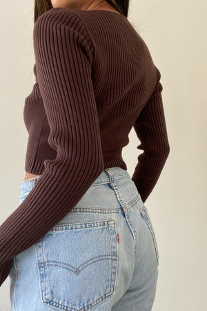 Rib Knit Cut-Out Top