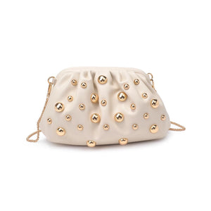 Carey Studded Clutch - Oatmilk