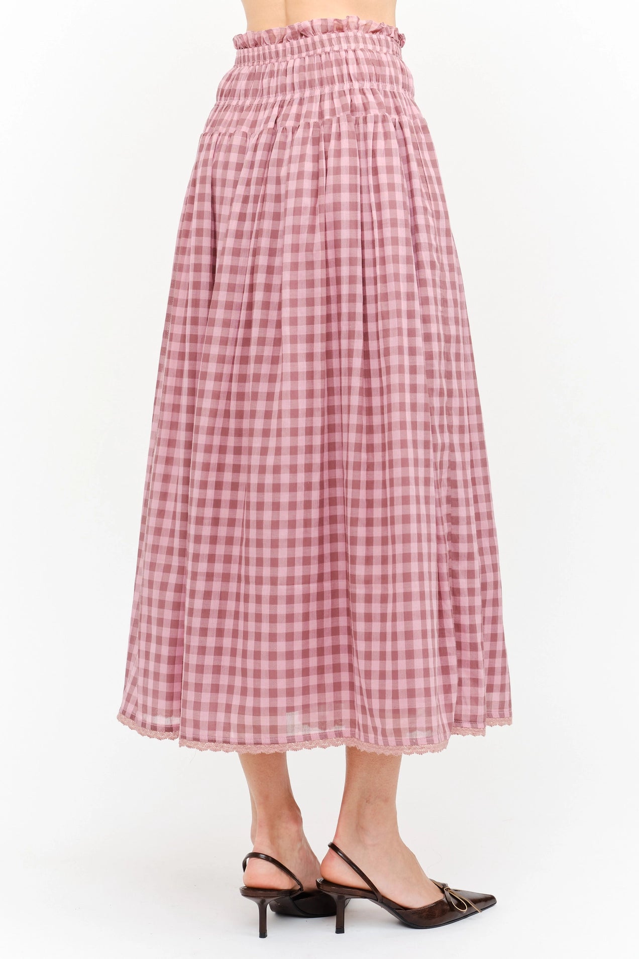 Amelie Skirt - Mauve Gingham