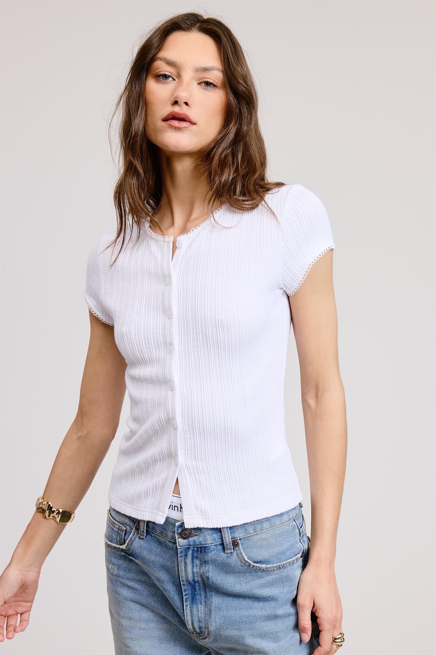 Stay With Me Ribbed Top - Ivory