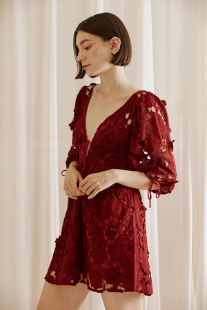 Floral Eyelet Mini Dress