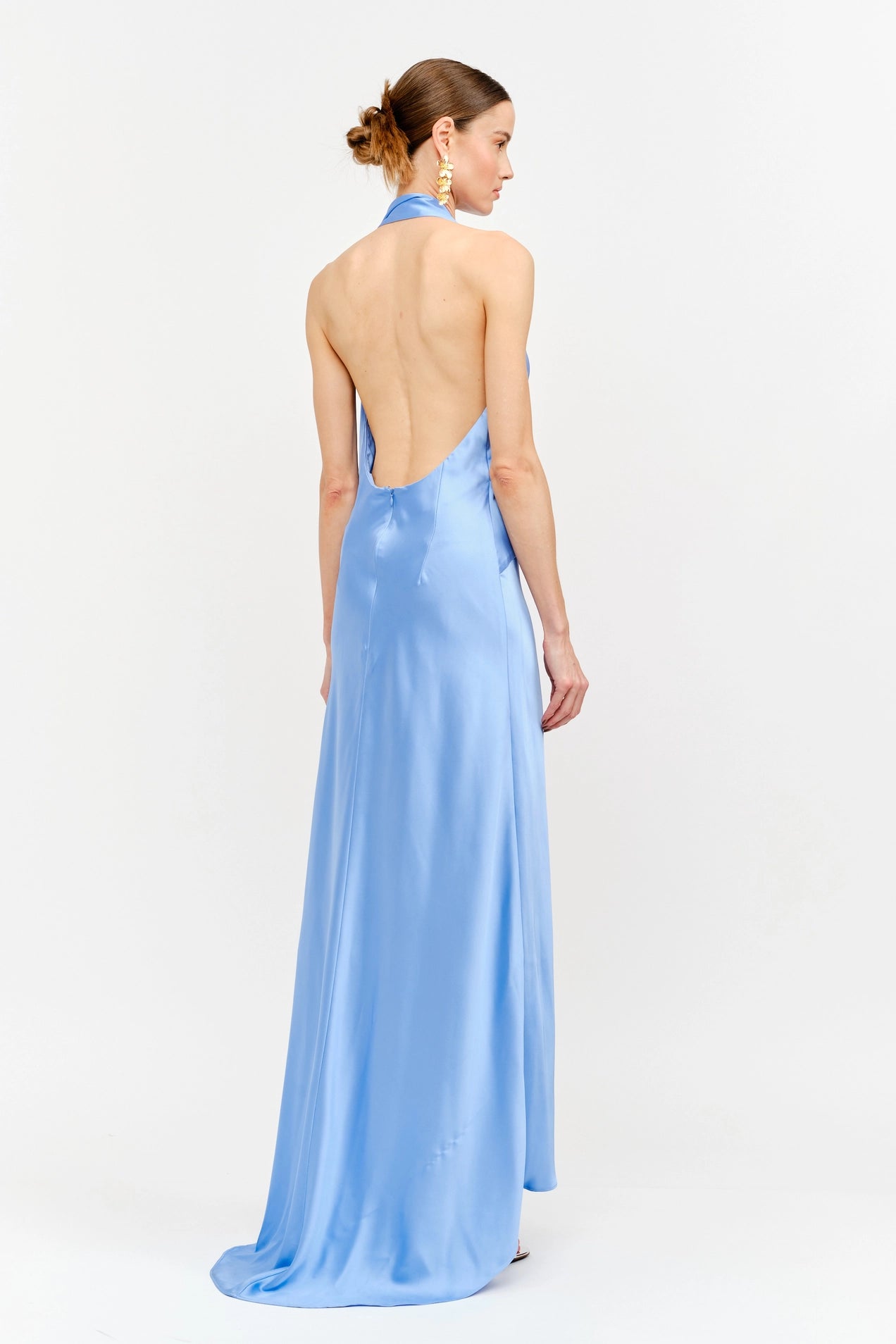 Posy Satin Halter Neck Dress
